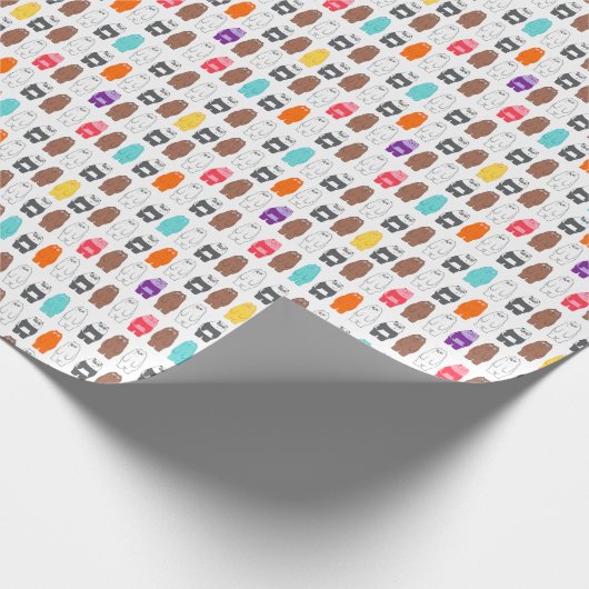Wir sind Bärenbären bunten Bärenmustern Geschenkpapier (Ecke)