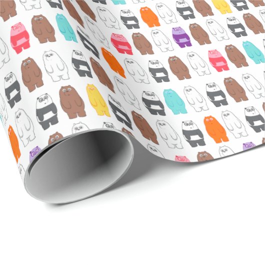 Wir sind Bärenbären bunten Bärenmustern Geschenkpapier (Rolleneckpunkt)