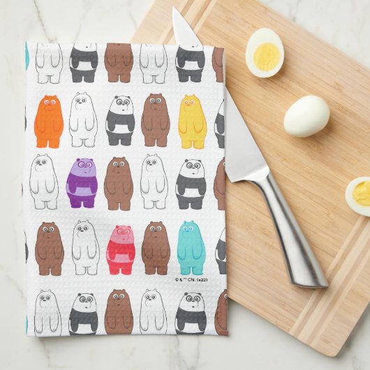 Wir sind Bärenbären bunten Bärenmustern Geschirrtuch (Viertel Falte)