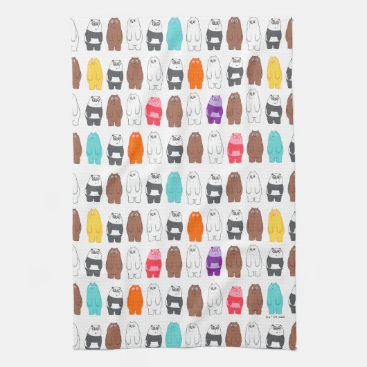 Wir sind Bärenbären bunten Bärenmustern Geschirrtuch (Vertikal)