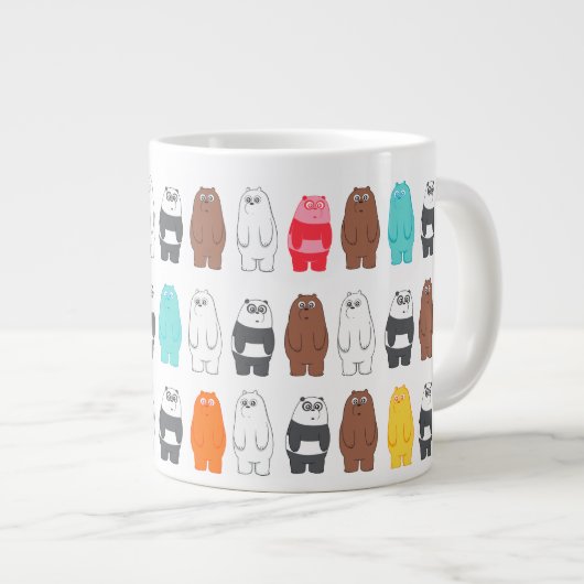Wir sind Bärenbären bunten Bärenmustern Jumbo-Tasse (Vorderseite Rechts)