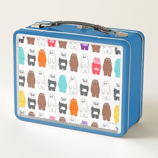 Wir sind Bärenbären bunten Bärenmustern Metall Brotdose (Rückseite)