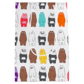 Wir sind Bärenbären bunten Bärenmustern Mittlere Geschenktüte (Rückseite)