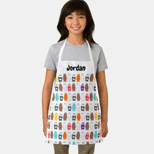 Wir sind Bärenbären bunten Bärenmustern Schürze (Insitu)