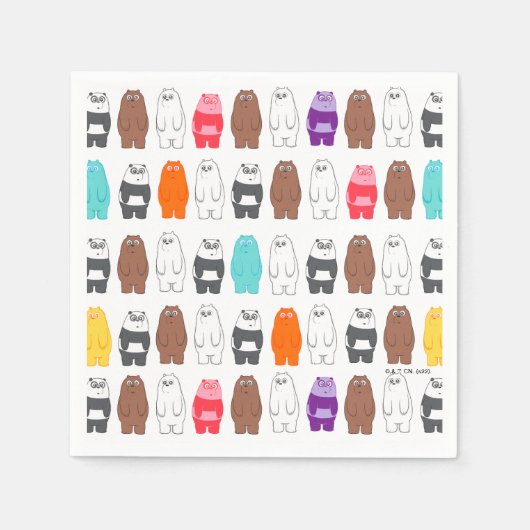 Wir sind Bärenbären bunten Bärenmustern Serviette (Vorderseite)