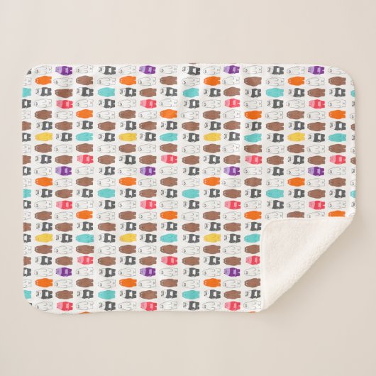 Wir sind Bärenbären bunten Bärenmustern Sherpadecke (Vorderseite (Horizontal))