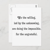 Wir sind bereit postkarte (Vorne/Hinten)