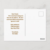 WIR SIND BEWEGT! HOLZTÜR POSTKARTE (Rückseite)