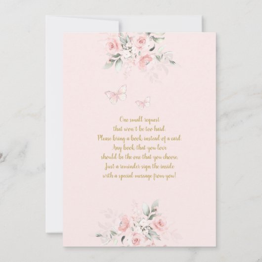 Wir sind bezaubert, Sie mit einem Baby-Duschmädche Einladung (Rückseite)