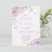 Wir sind bezaubert, Sie mit einem Baby-Duschmädche Einladung (Stehend Vorderseite)