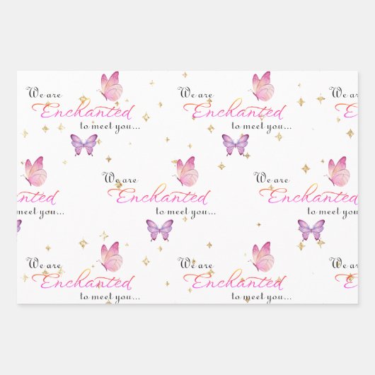 Wir sind bezaubert, Sie mit einer Schmetterlingswa Geschenkpapier Set (Vorderseite)