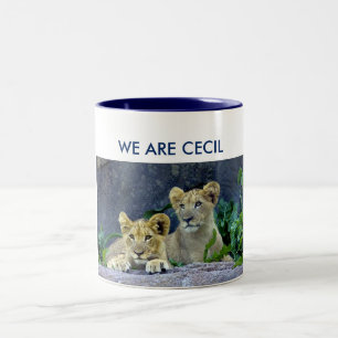 Wir sind Cecil Cecils Löwenjunge Zweifarbige Tasse