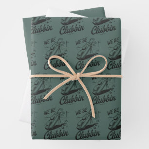 Wir sind Clubbin Lustige Golf Liebhaber Golf Club  Geschenkpapier Set