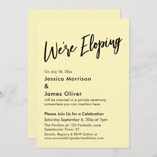 Wir sind dabei, eine minimale Handschrift mit hell Einladung (Vorne/Hinten)