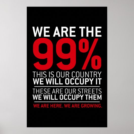 Wir sind das 99% - 99% Occupy Wall Street Poster (Vorne)