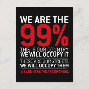Wir sind das 99% - 99% Occupy Wall Street Postkarte