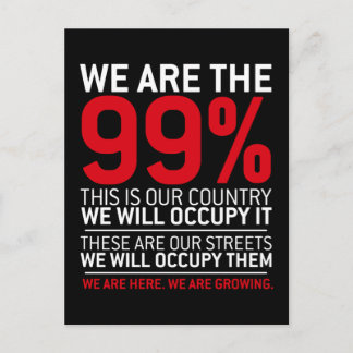 Wir sind das 99% - 99% Occupy Wall Street Postkarte