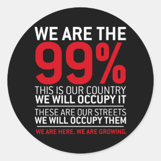 Wir sind das 99% - 99% Occupy Wall Street Runder Aufkleber