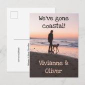 Wir sind das Foto Coastal Sunset Beach Walk Ankündigungspostkarte (Vorne/Hinten)