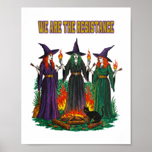 Wir sind der Widerstand Feministische Hexen Aufkle Poster
