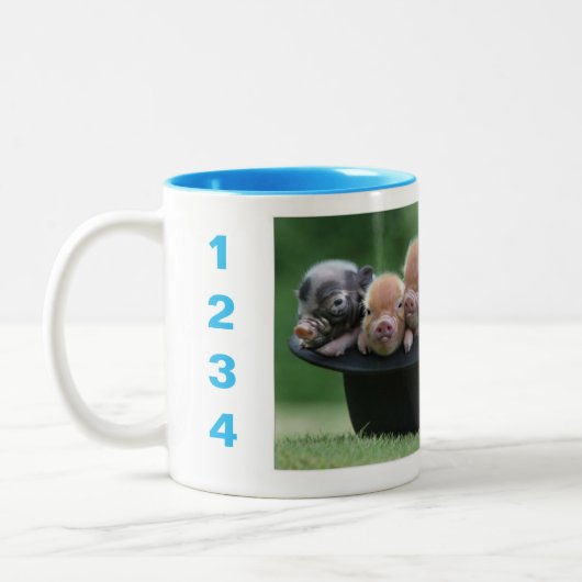 Wir sind die letzten vier Mini-Schweine Zweifarbige Tasse (Links)