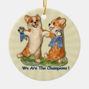"Wir sind die Meister" Corgi-Verzierung Keramik Ornament