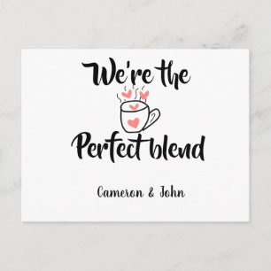 Wir sind die perfekte Mischung Kaffee Liebe Valent Feiertagspostkarte