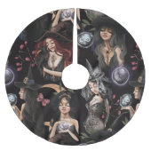 Wir sind die Töchter von Hexen, die man nicht bren Polyester Weihnachtsbaumdecke (Vorderseite)