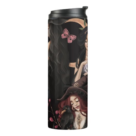 Wir sind die Töchter von Hexen, die man nicht bren Thermosbecher (Nach links gedreht)