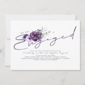 Wir sind die Verlobte Purple Flowers Engagement Pa Einladung (Vorderseite)