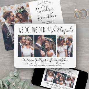 Wir sind durchgebrannt 4 Foto-Collage Hochzeitsemp Einladung