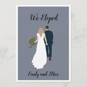 "Wir sind durchgebrannt" Einfache Hochzeitsanzeige Einladung