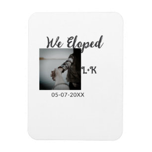 Wir sind durchgebrannt, frisch vermählt, Foto Name Magnet