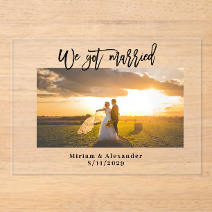 Wir sind durchgebrannt Hochzeitsankündigung Acrylk Acryleinladungen