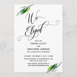 Wir sind durchgebrannt mit aufwendiger Schrift und Einladung