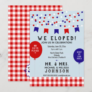 Wir sind durchgebrannt! Picknick-Party-Grillfest-H Einladung