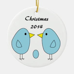 "Wir sind Eggspecting! "Weihnachtsverzierung Keramikornament