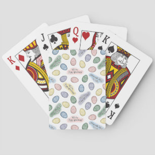Wir sind Eierspinken und spielen Karten Spielkarten