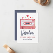 Wir sind ein großartiger Mix-Kassettenband-Valenti Mitteilungskarte (Vorderseite/Rückseite Beispiel)