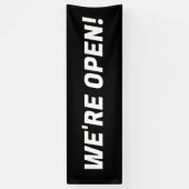 Wir sind ein offenes l modernes Black & White Werb Banner (Vertikal)