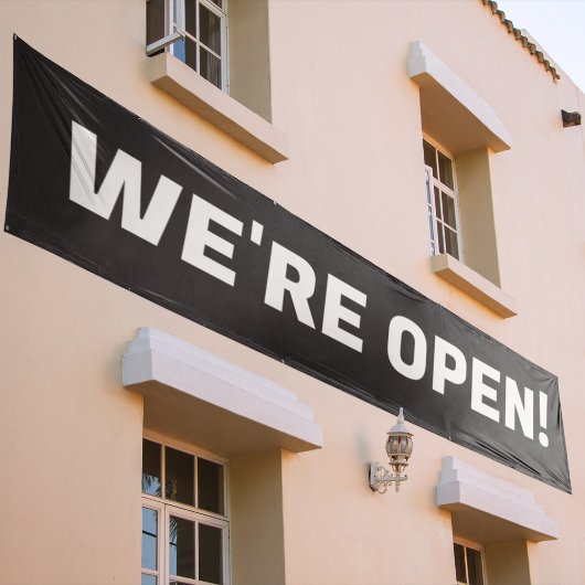 Wir sind ein offenes l modernes Black & White Werb Banner