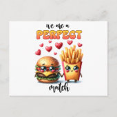 Wir sind ein perfekter Matchburger mit Pommes frit Postkarte (Vorderseite)