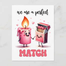 Wir sind ein perfektes Match Funny Punny Valentine Postkarte
