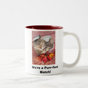 Wir sind ein Schnurren-fect Match! Zweifarbige Tasse