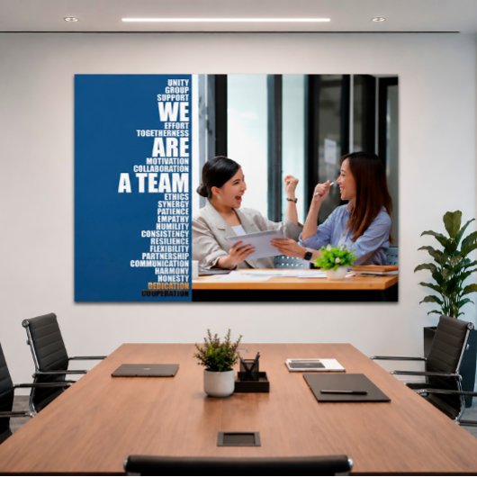 WIR SIND EIN TEAM Inspirierende Wandkunst für Büro Poster