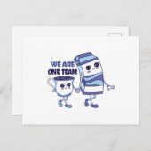 Wir sind ein Team Postkarte (Vorne/Hinten)