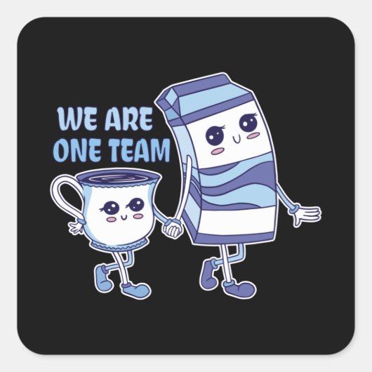 Wir sind ein Team Quadratischer Aufkleber (Vorderseite)