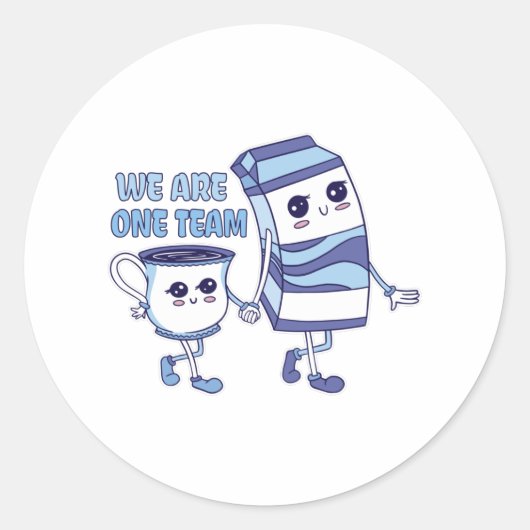 Wir sind ein Team Runder Aufkleber (Vorderseite)