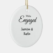 Wir sind ein verlobtes Paar, Name romantisch stilv Keramik Ornament (Rechts)