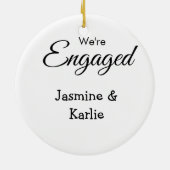Wir sind ein verlobtes Paar, Name romantisch stilv Keramik Ornament (Hinten)